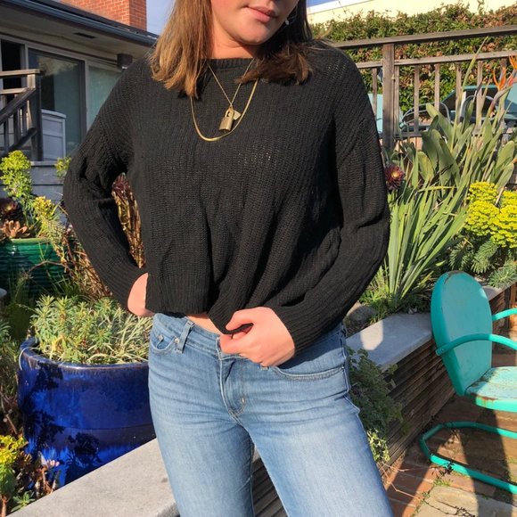 Brandy Melville Sweaters - Brandy melville black knit sweater